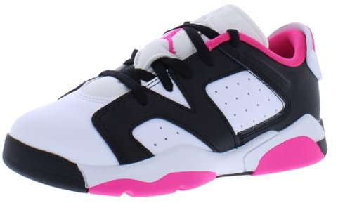 Jordan Air 6 Retro Low da bambino, nero/rosa acceso/bianco, 34 EU