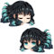Anime Kimetsu no Yaiba - Tokitou Muichirou Gefüllte Kissen Weiche Figur Schlafzimmer Sofa Wurfkissen Wohnzimmer Dekoratives Kissen 45CM