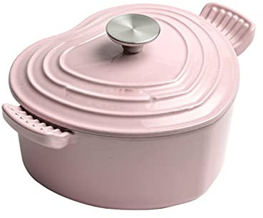 AVFORA ，Suppentopf Gusseisen-Emailtopf Blumenförmiger herzförmiger Suppentopf Eintopftopf Bratpfanne Bratpfanne Eintopftopf Emailletopf Wok