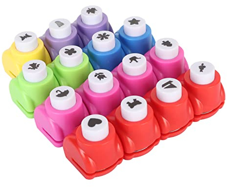 Pack of 15 Motif Punches, Motif Punches, Paper Punches, Punch Set in 15 Different Motifs, Mini Craft Paper Punches, Paper Shape Punches for DIY Scrapbook Photo Album Crafts