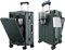 TurelinnG Koffer,24 Zoll Aluminiumrahmen Suitcase mit Spinner-Rädern, Eingebautes TSA-Schloss, mit USB-Anschluss & Becherhalter & Telefonhalter Harter Handgepäck Koffer & Trolleys(Grün)