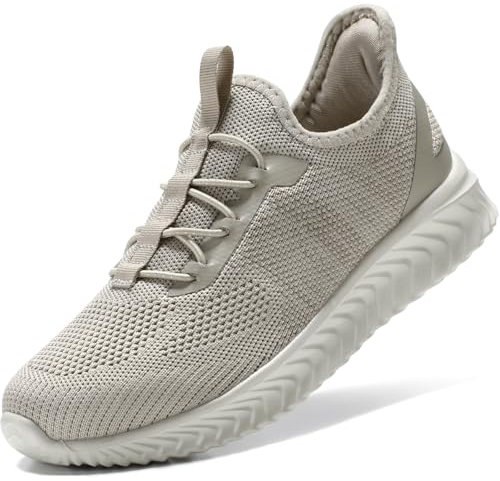 STQ Zapatillas Mujer Deportivas Caminar Sin Cordones Malla Transpirable Ligero Zapatos Marrón Claro para Enfermeras Embarazadas 39 EU