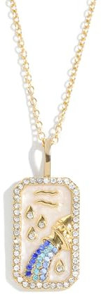Symretie Gold Sternzeichen Wassermann Kette,Sternzeichen Anhänger Halskette,Edelstahl Kette mit Sternzeichen,Wassermann ketten für Damen Mädchen