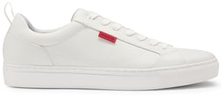 HUGO Herren Morrie Tenn Sneakers aus Kunstleder mit rotem Logo-Etikett Größe