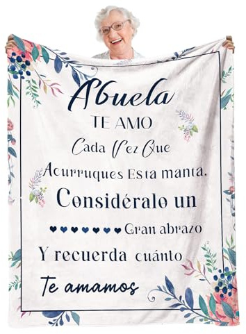 NlsqEU Oma Geschenke, Decke Geschenk für Oma, Geschenk Oma Geburtstag Oma Geburtstagsgeschenk Kuscheldecke Superweiche Decke aus Flanell 59 * 51 Zoll (Spanisch)