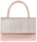 Michelle Moon - Pochette Donna Elegante Oro Rosa per Matrimoni, Feste, Eventi | Clutch Donna Cerimonia Tracolla con Strass, Ideale Borsa Elegante Donna Cerimonia; Borsa a Mano Donna con Manico