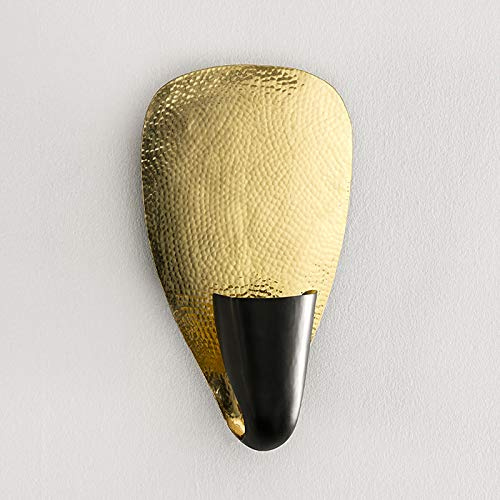 APLIQUE 27X16X44 METAL LATON/NEGRO