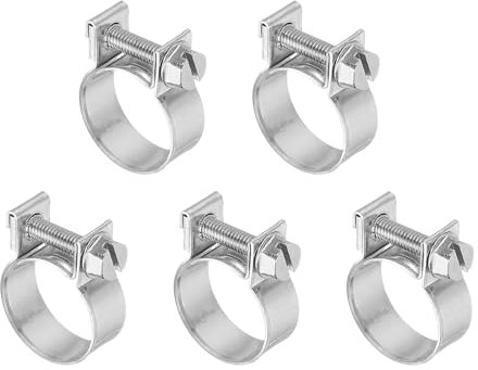 PATIKIL 5 Pcs 18-20mm Mini Colliers de Serrage de Tuyau d'Injection de Carburant en Acier Inoxydable Collier Réglable