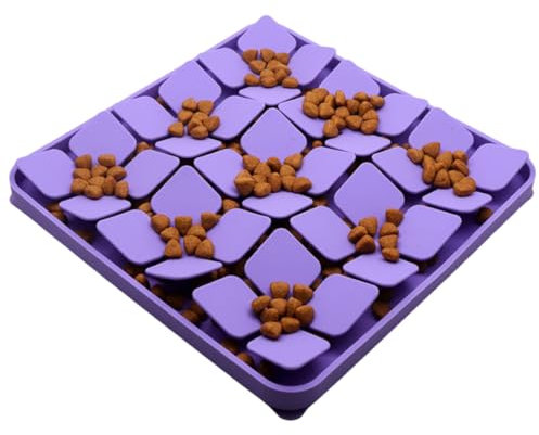 Alfombra Olfativa para Perros | Juguetes para Perros | Estimula el Olfato y Reduce el Estrés y la Ansiedad de tu Mascota | con Ventosas Antideslizantes | Color Púrpura (Lila)