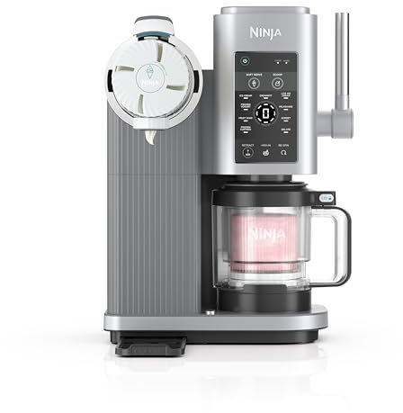 Ninja CREAMi NC701 Machine à crème glacée et service doux, sorbet, milkshake, yaourt glacé, programme à faible teneur en calories et plus encore, 13 en 1, poignée souple et (2) pintes CREAMi Swirl de
