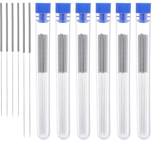 HJZHII Kit de nettoyage de buses pour imprimante 3D, 60 pièces, 5 tailles (diamètre 0,2/0,25/0,3/0,35/0,4 mm) - Nettoyeur de buses en acier inoxydable - Aiguilles de nettoyage des buses - Extracteur