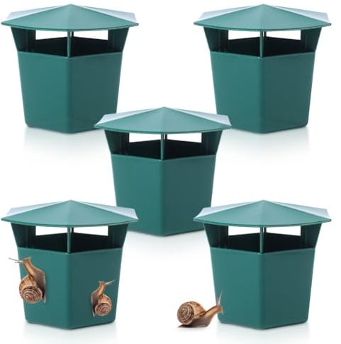 5PCS Trappola Di Lumache E Lumache,Catturanti Lumache,Riutilizzabile Trappole per Lumache Biologiche,Trappola Di Lumache E Lumache,Trappole per Lumache Birra,Protegge Orto Dalle Lumache (Verde)