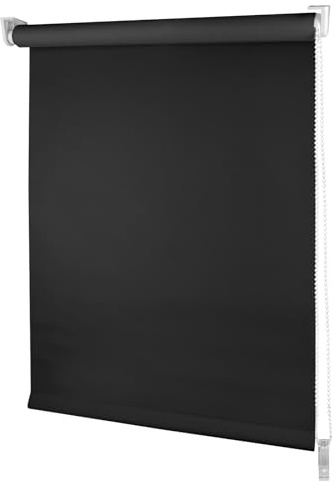 iYuemps Rollos, modernes Thermo-Verdunkelungsrollo für Fenster und Zuhause, isolierter UV-Schutz, einfache Montage, schwarz, 60 x 210 cm, Stoffbreite 56 cm