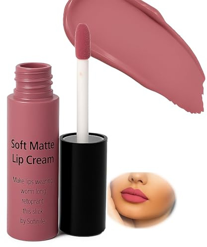 Soft Matte Liquid Lip Cream in Rose Nude - Long-Lasting Waterproof Formula with Transfer-Resistant Velvety Finish for All-Day Wear Across Skin Tones, Non-Drying Lightweight Comfort, Precise Applicator