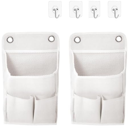 2 Pcs Türorganizer Hängeorganizer mit 4 Haken, Hohe Kapazität Hängeaufbewahrung Tür Organizer Hängend Wandorganizer Hängend Hängeorganizer Camping Türregal Zum Einhängen für Tür Wand Schlafzimmer Büro