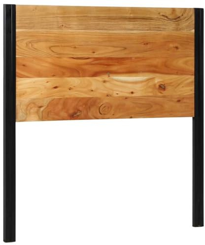 GeenYuu Kopfteil 100 cm Massivholz Akazie, pulverbeschichtetes Eisen, Robustes Bett-Kopfteil, freistehend, für Schlafzimmer, langlebig, natürliche Holzmaserung