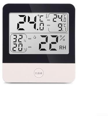 Digitales Thermometer Hygrometer, Hochpräzises Temperatur- und Luftfeuchtigkeitsmessgerät mit Memory-Funktion für Gewächshäuser und Apotheken