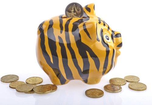 by-Bers Möchtegern-Sparschwein, Spardose Handarbeit aus Keramik als Erdbeere, Zebra, Tiger, Wassermelone, Marienkäfer, Maiskolben, Leopard, Karotte Hier: (Zebra) (Tiger)