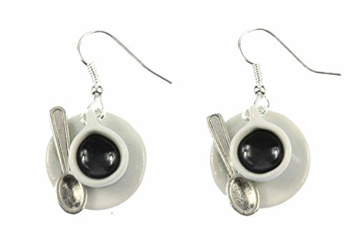 Miniblings Tasse Kaffee mit Löffel Ohrringe Kaffeetasse Cafe Miniblings Hänger Porzellan