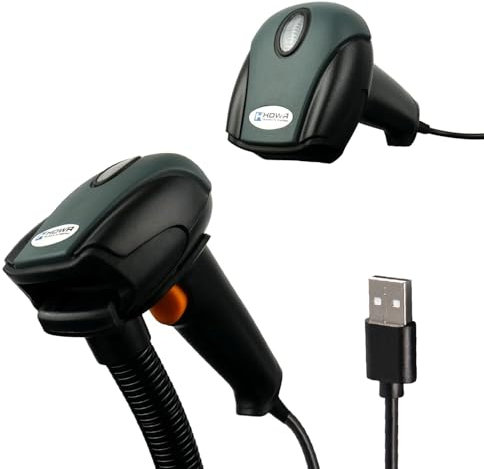 Barcode-Scanner, Schnelle Codelesung, USB, Inklusive Standfuß, Automatisches Scannen, Funktionstasten, Präfix und Suffix, HDWR HD29A