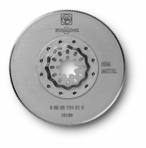 FEIN Bi-Metall HSS-Sägeblatt Ø 85 mm, Ve. 1 St., Aufnahme Starlock, mit Metall-Verzahnung für Blech bis ca. 1 mm. Durch Kreisform gute Wirtschaftlichkeit.