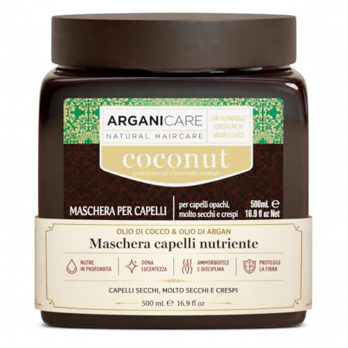 Arganicare | Coconut Oil Ultra-Nourishing Hair Masque | Dull, Very Dry and Frizzy Hair | Intensive Conditioning Mask | Softness, Shine and Manageability | 500 ml