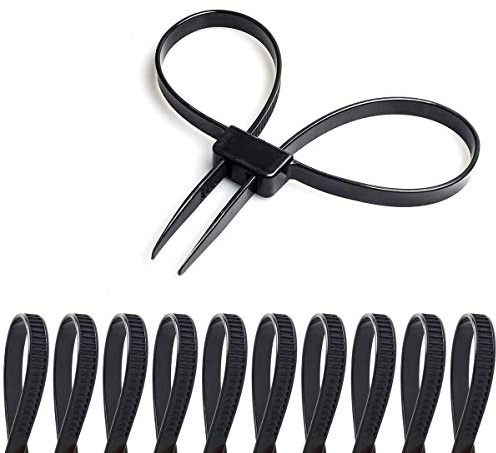 Coitak Flex Cuffs, 10 PCS Zip Tie Handcuffs, Double Locking Zip Ties Restraints, Black Nylon Cable Tie, Heavy Duty Tensile Strength: 250 LBS | Length: 27 1/2(Black) | Double Locking, Nylon Cable Tie, Heavy Duty 250 LBS Tensile Strength, 27.5 Length