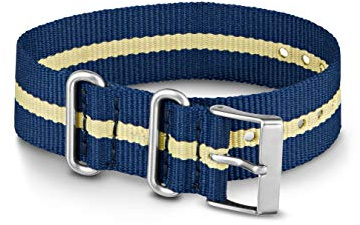 Timex TW7C03200 Uhrenarmband, zum Durchziehen, unisex, 20 mm, marineblau und gelb