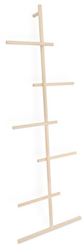 KOMMOD - LÄSSIGE FURNITURE Kleiderleiter WENDRA, Eiche Natur, 180 x 60 x 12 cm, Handarbeit aus Deutschland, Garderobenständer, Handtuchleiter, Stummer Diener, Herrendiener, Kleiderständer