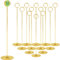 12 Pieces Metal Table Number Holders, 12 Inches Gold Place Card Holder, Table Number Stands, Table Sign Holders, Gold Table Card Holder Stand for Photos, Food Signs, Birthdays, Weddings, Restaurants