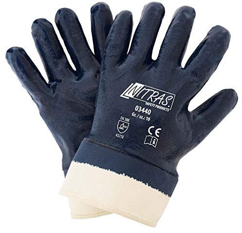 12Paar Handschuhe Nitras Blau, 10
