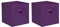Redd Royal 2 PCS Folding Storage Boxes with Handle, Foldable Canvas Organiser Cube Basket Bin Storage Unit for Nursery Wardrobe Kids Room (Dark Purple, Pack of 2)