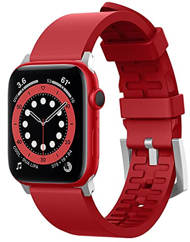 elago Premium Correa Deportiva Compatible con Apple Watch Series 11/10/9/8/7/6/5/4/3/2/1/SE3/SE2/SE, Compatibile con iWatch 42mm 41mm 40mm 38mm (Rosso)