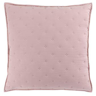 Douceur d'Intérieur, Housse de Coussin (40 x 40 cm) Mellow Chic Rose/Blanc, Microfibre Bicolore