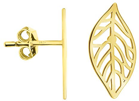 SOFIA MILANI - Damen Ohrringe 925 Silber - vergoldet/golden - Blatt Ohrstecker - 20906