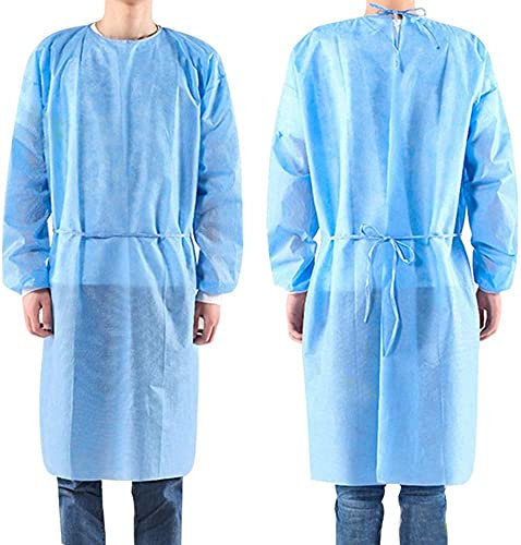 Disposable Insulation Robe, Fluid Resistant Disposable Long Sleeve Robe, Unwoven Fabric (One Size) (Pack 10)