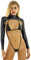 FEESHOW Frauen Metallic Bolero Jacke Glitzer Langarm Schulterjacke Shrug Top Bauchfrei Party Tanz Outfit Clubwear Schwarz_B Einheitsgröße