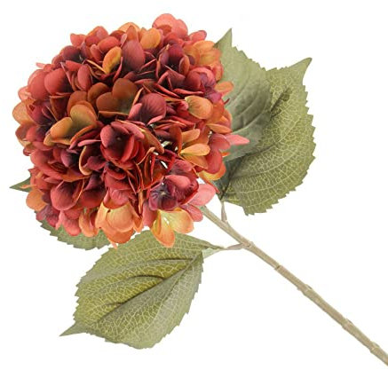 FloristryWarehouse Gambo di ortensia in finta seta, arancione bruciato, 82 cm