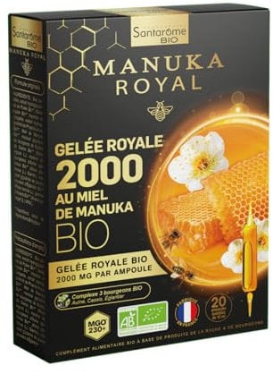 Santarome Bio Gelée Royale 2000 Miel de Manuka Bio 20 Ampoules