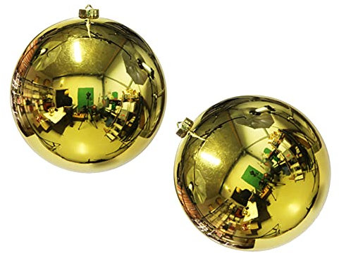 Zelda Bomboniere Reflektierende goldene Weihnachtskugeln aus Kunststoff 15 Stück 2