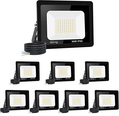 【8 Stück】30 W LED-Strahler für den Außenbereich, 3000 lm, IP66, wasserdicht, für den Außenbereich, super hell, Außenbeleuchtung, Warmweiß (3000 K), Sicherheits-LED-Spot für Stadien, Fabriken,