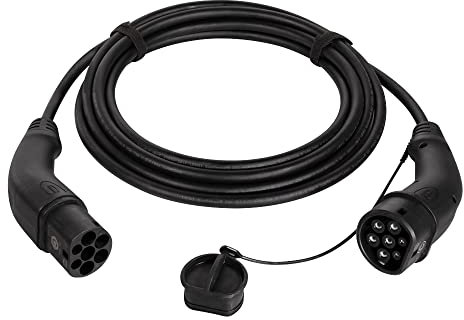 Harting EVC0107 - E-Auto-Ladekabel, Typ 2 zu Typ 2, 3-phasig, 20 A, 11 kW, 10 m/ZERTIFIZIERTES KABEL !, Schwarz