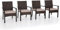 PHI VILLA Gartenstühle Wetterfest 4er Set Rattan Balkonstuhl mit Armlehne, Rattan bedeckt Metall Gartensessel mit abnehmbarem Kissen für Patio, Deck, Veranda, Yard