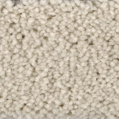 Teppichboden Auslegware creme weiß 400 cm und 500 cm breit ideal für Schlafzimmer und Kinderzimmer sehr weich Kräuselvelours Meterware mit Textilrücken (4 m x 6 m)