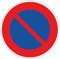 Pubblimania Interdiction de l'arrêt panneau de signal en aluminium métal rond de 3 mm d'épaisseur signalisation routière pour extérieur Ø 30 (Interdiction d'arrêt)