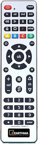 Earthma Remplacement de telecommande Universelle pour LG/Samsung/Sony/Toshiba/Sharp/Hitachi/TCL/Sanyo/Philips/Panasonic Smart TV -Configuration Facile de télévision (Pack of 2)