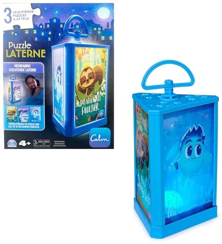 Spin Master Games Lanterna 3 lati luminosi, puzzle da 24 pezzi, motivi adatti alle storie dei bambini dell'app CALM, spegnimento automatico, a partire dai 4 anni in su, Multicolore, 6070483