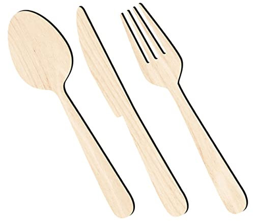 Zerodeko Affascinante Decorazione da Parete per Cucina 1 Set di Forchette E Cucchiai in Legno per Decorazioni in Stile Country