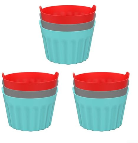 Getdoublerich Lot de 9 ramequins pour friteuse à air, friteuse à air, œufs, pocheuses à air, en silicone, faciles à nettoyer (rouge), 223FHY8EC293IC1XV59H7N