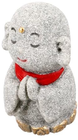 MOBUTOFU Kleiner Zen- Meditierende Buddha-Figur Fisch-Buddha-Statue Zen-Buddha-Statue Kleine Mönchsfigur Desktop-Buddha-dekor Wohnkultur Nachahmung Von Blaustein Kyoto Japanischer Stil